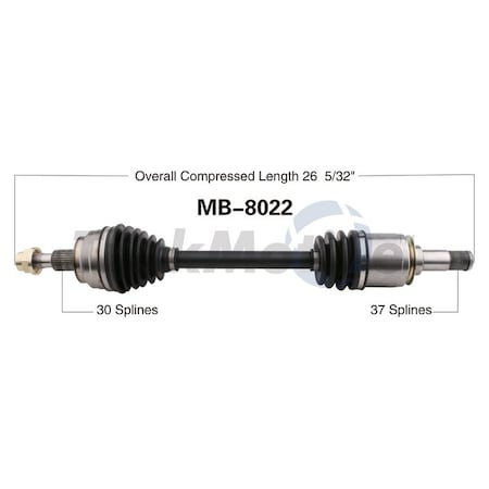 Surtrack Axle Cv Axle Shaft, Mb-8022 MB-8022